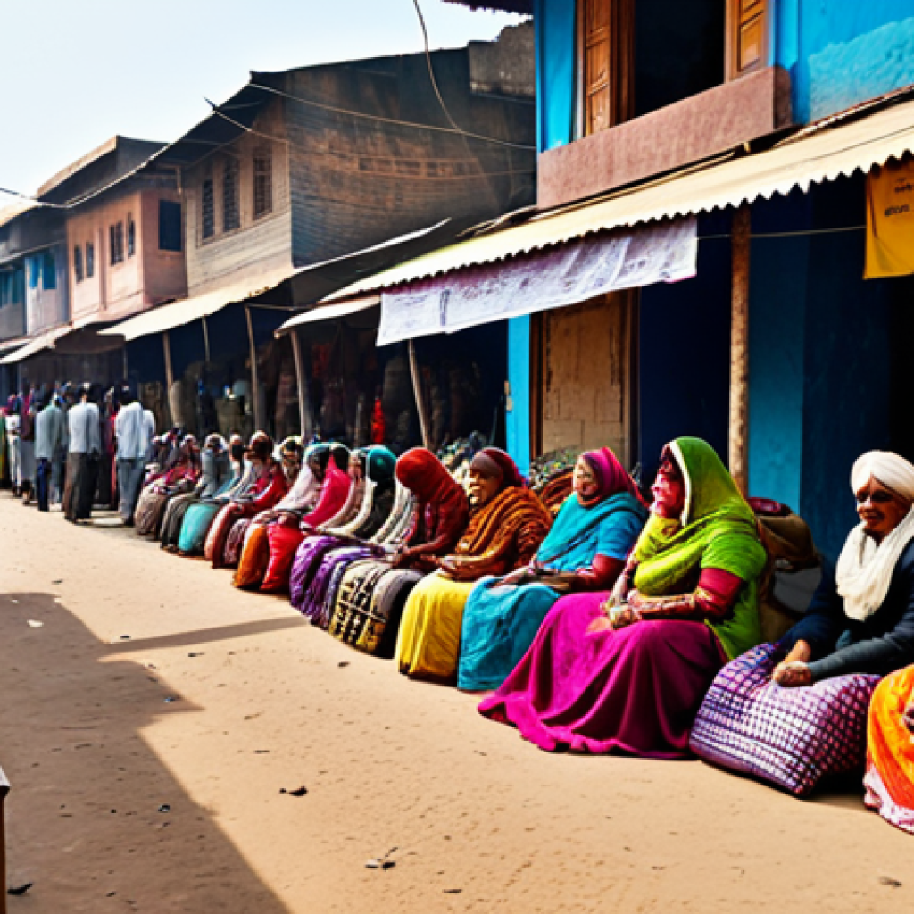 **
"A bustling Indian marketplace scene, showcasing local artisans selling handicrafts and textiles, everyone fully clothed in traditional attire, vibrant colors, safe for work, professional photography, perfect anatomy, correct proportions, modest clothing, family-friendly"
**