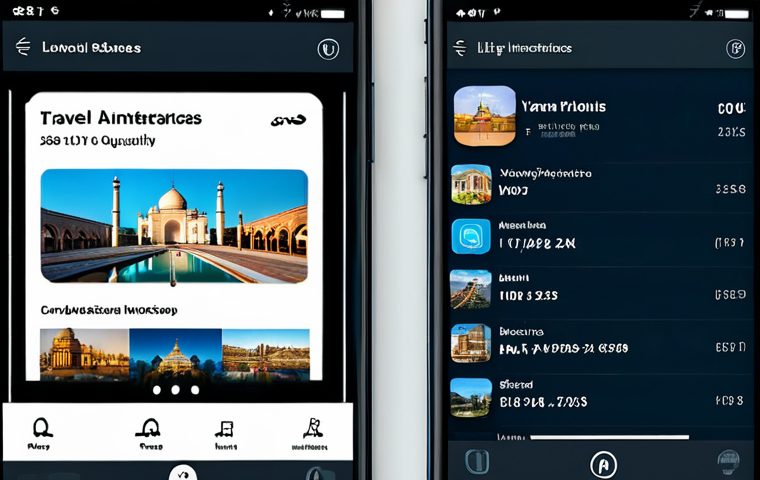인공지능 기반의 관광 경영 - **AI-Powered Travel App Interface:** A clean and modern smartphone screen displaying a travel app in...