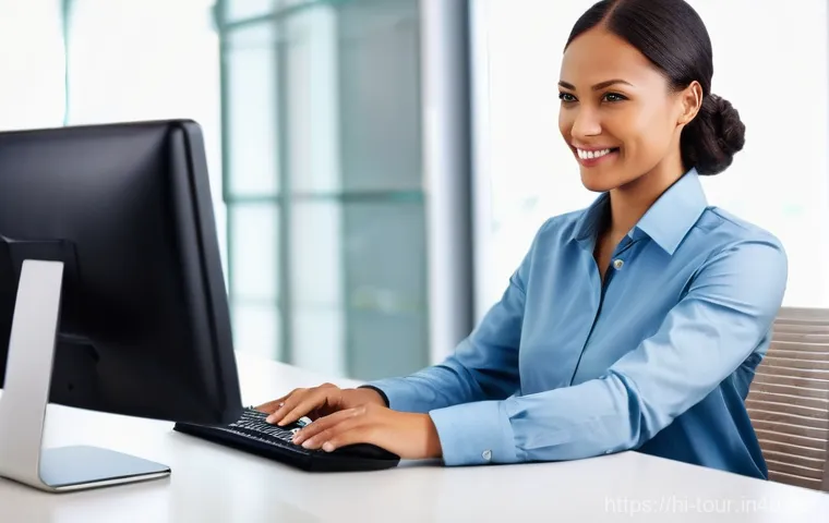 고객 경험 관리 이론 - **Prompt 2: Seamless Digital Experience**
    "A young professional woman (mid-20s, wearing a chic, ...