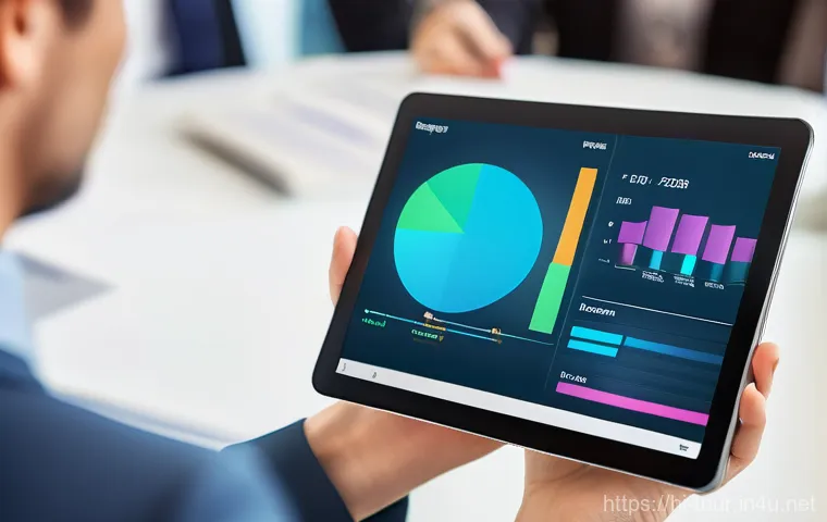 관광 재무 회계 - **"A wide shot of a brightly lit, modern travel agency office. In the foreground, a diverse business...